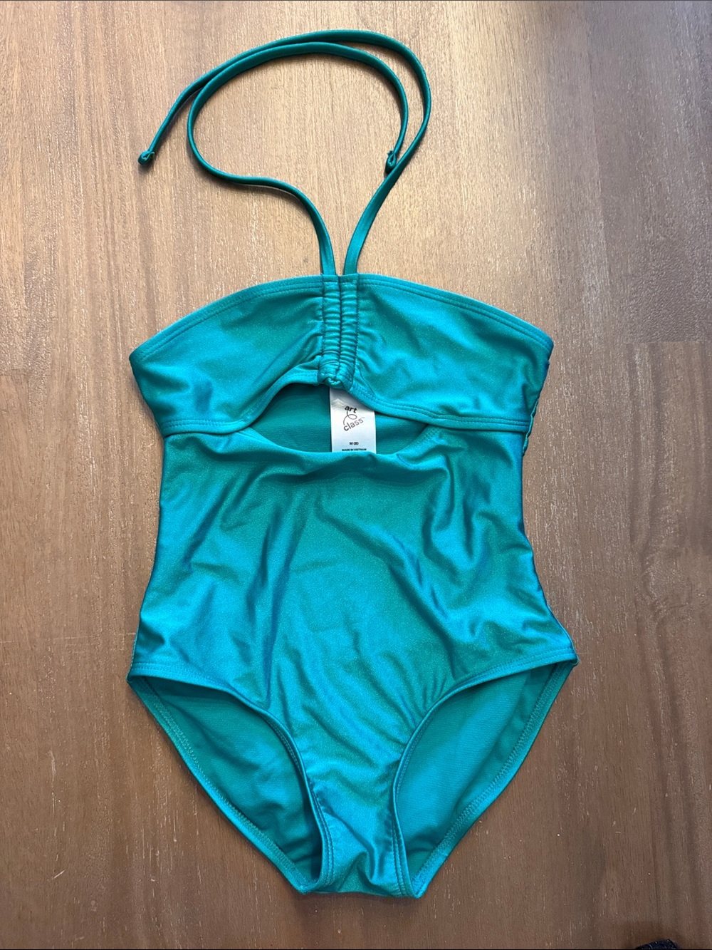 art class Teal Kids One-Piece Swimsuit with Halter Strap